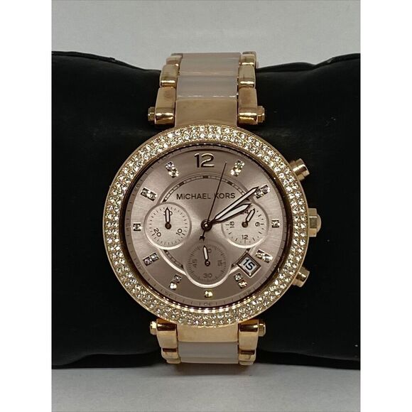 Michael Kors Parker MK5896 Womens Stainless Steel Analog Dial Quartz Watch WO303 - Picture 1 of 12